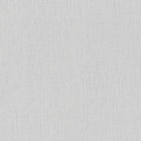 Papiers peints effet textile idéal pour salon | Papier peint imitation textile gris intemporel | Tapisserie moderne grise intissée pour couloir - 10,05 x 0,53 m (1/5)