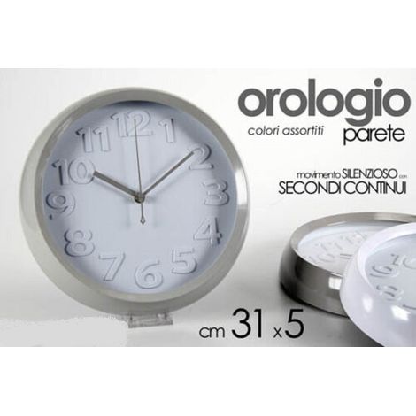 Kaela - Orologio 31x5 Cm Da Parete Classico Design Moderno Colori Assortiti Tondo 667787 - (1/2)
