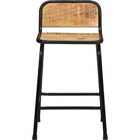 Tabourets de bar  Chaise de bar lot de 4 bois massif manguier brut