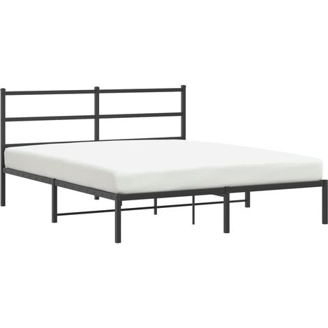 Maison Exclusive - Cadre de lit métal sans matelas et tête de lit noir 160x200 cm (1/5)