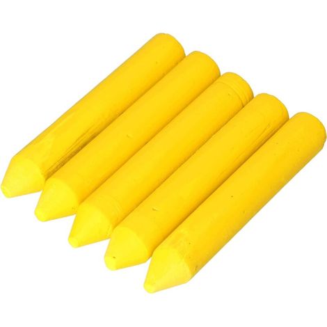 Lot de 5 craies de signalisation à graisse étanches pour marquage industriel (jaune) (1/5)