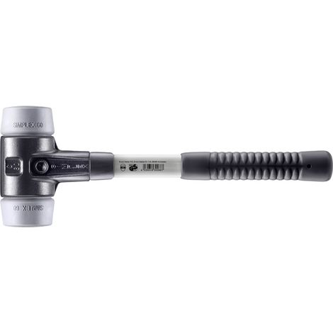 HALDER SIMPLEX Schonhammer Ø 60 mm TPE-mid grau mit verstärkem Tempergussgehäuse und Fiberglasstiel (1/5)