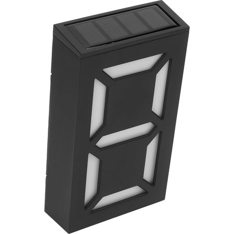 Solarbetriebene LED-Hausnummernleuchte, solarbetriebenes Adressschild für den Garten, beleuchtete LED-Außenplaketten, Wanddekoration (1/5)