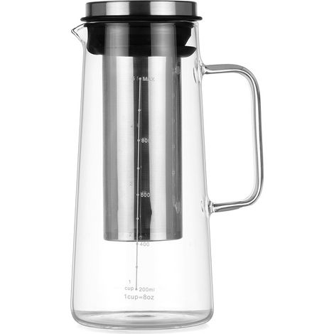 Cafetière à infusion froide en verre de 1000 ml avec poignée (1/3)