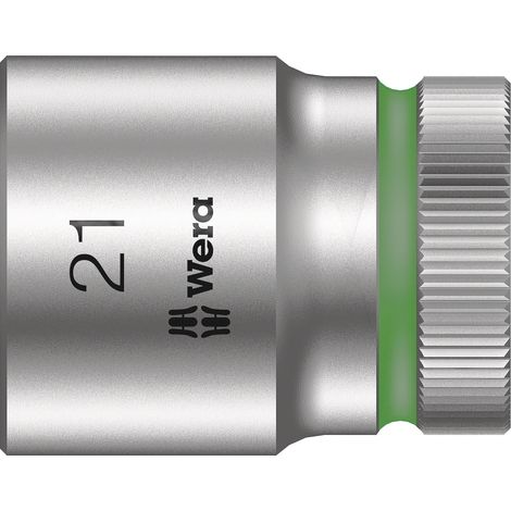 WERA 05003612001 LLAVE DE VASO CON ARRASTRE, PLATA, 1/2'', 21 MM