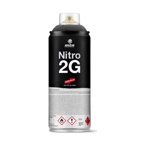 Bombe de peinture - MTN Nitro 2G - Noir mat - 0.34 kg - Pour adultes à partir de 12 ans (1/2)