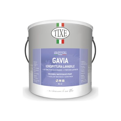 Idropittura lavabile con antimuffa Tixe Gavia bianca lt. 14
