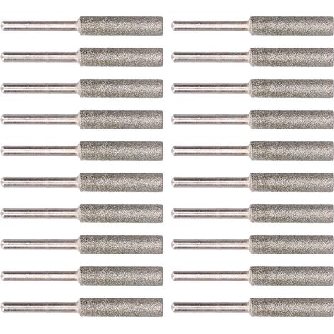 20 Pièces Têtes de Meulage pour Affûter Chaîne Tronçonneuse, Accessoires Affûtage avec Lime Rotative Argenté 5.5mm
