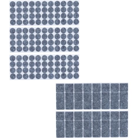 Relaxdays Pack 180 Fieltros Adhesivos Cuadrados y Redondos, Salva Sillas. Protectores Patas Muebles, Gris Oscuro