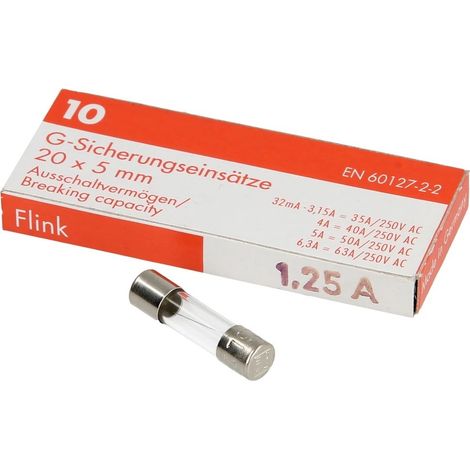 Fusible à action instantanée 1,25A 250V