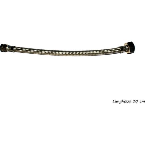 ricambio 4pz. flessibile alimentazione acciaio inox acqua calda fredda 30cm 1/2" 3/8" F/F
