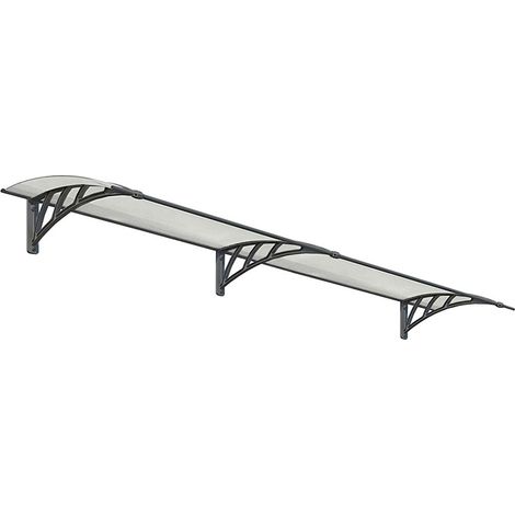 Patio Cover Neo Door Awning Canopy 2700 Twinwall - Polycarbonate - L273 x W85.5 x H30 cm - Grey