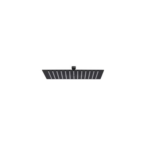 Cabezal de ducha de lluvia de acero inoxidable, cuadrado de 30 x 30 cm, negro - Crezuo (1/4)