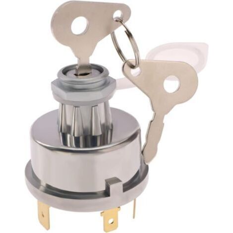 Interruttore di accensione a 4 posizioni, 6 terminali, 2 chiavi, foro di montaggio universale, 12V 24V 15mm, per applicazioni su auto, trattori, agricoltura e industria -Crezuo