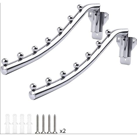 Porte Cintre Mural Pliable Inox, Système suspension (1/4)