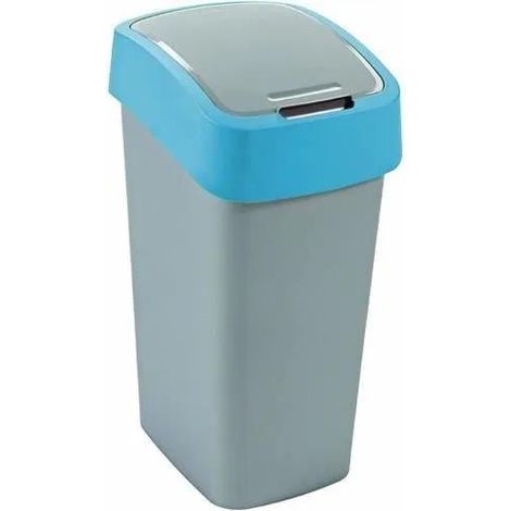 Cestino Keter Flip Bin 50 litri grigio blu plastica
