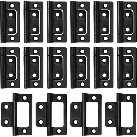 Charniere Porte Bois en Fer Charnière Plate Noir à Roulement à Billes pour Meubles de Maison Porte Bois Tiroir Boîte en Boi 51×25MM (1/5)