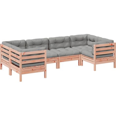 Maison Exclusive - Set Divani Giardino 6 pz Cuscini Legno Massello Abete Douglas (1/5)