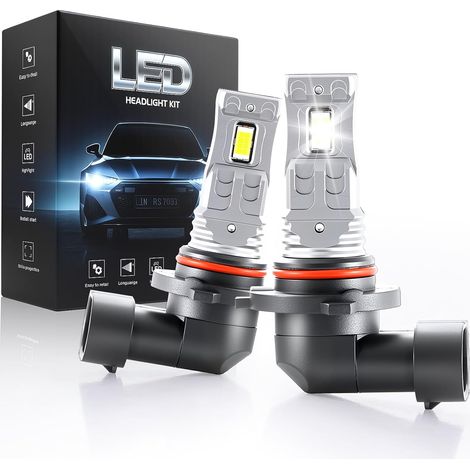 HB3 LED Bulb, 6500K LED 9005 Car Headlights, 999% Brightness, 9005 Led Headlight, 1:1 Halogen Size, IP68, 90000+ Hours Life Time, 2 Pieces (1/5)