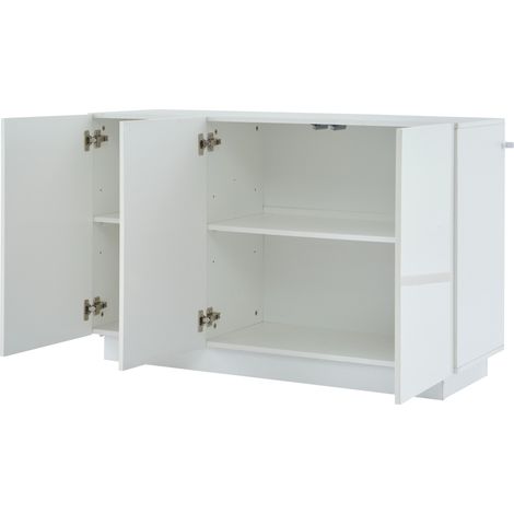 Aparador blanco de 3 puertas con LED, 120 x 40 x 75 cm, HOMVRA (1/5)