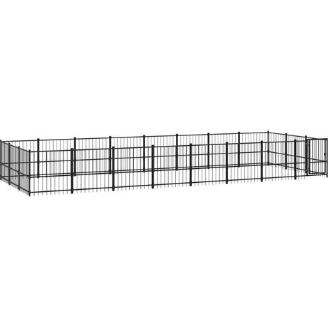 Maison Exclusive - Chenil d'extérieur pour chiens Acier 22,58 m²
