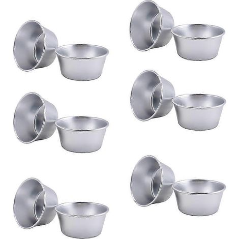 Moules à pudding antiadhésifs (lot de 12), en acier au carbone, pour desserts individuels, idéaux pour la cuisson de cupcakes, tartelettes et mini-gâteaux. Démoulage facile et réutilisables. (1/5)