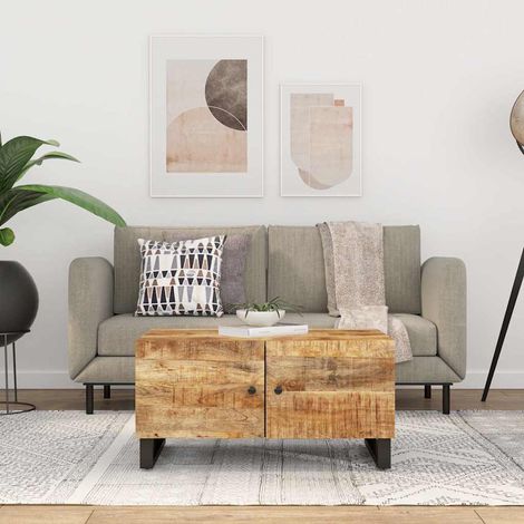 vidaXL Table basse 80x50x40 cm Bois de manguier solide et d'ingénierie (1/5)