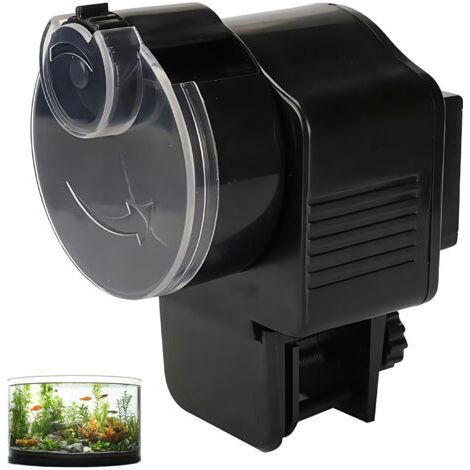 Distributeur automatique de nourriture pour poissons : 60 ml, distributeur automatique de nourriture pour poissons, distributeur automatique de nourriture pour poissons pour granulés et bandes, pour