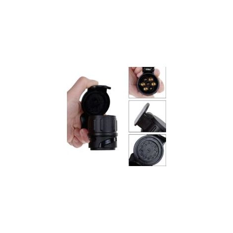 Anhängerstecker-Adapter, wasserdichter 13/7-poliger Anhängerkupplungsstecker-Adapter (13-polig auf 7-polig) für Pkw-Anhänger an Pkw-Lkw-Adapterstecker (13-polig) - Crezuo