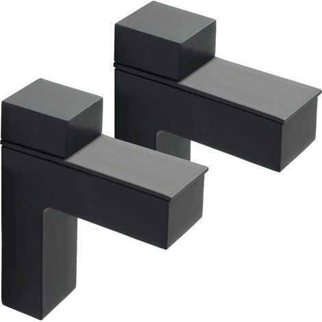 2 Pièces Support de Tablette en Verre Réglable, Support Étagère Murale en Alliage de Zinc, Pince Verre pour Étagère en Bois/Verre de 3 à 35 mm Épaisseur, Noir Mat (1/4)