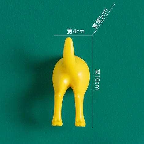 Lot de 4 crochets muraux en plastique style nordique, décoration patère queue de chien