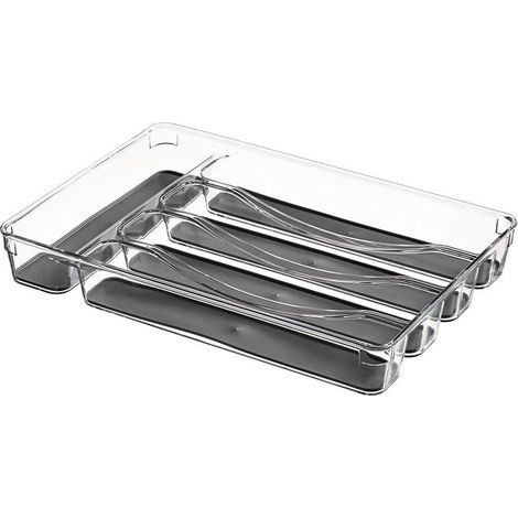 Range Couverts 5 Compartiments - Organiseur pour Tiroir de Cuisine – Résistant Durable Ecologique (32 x 23 x 5 cm) (1/2)