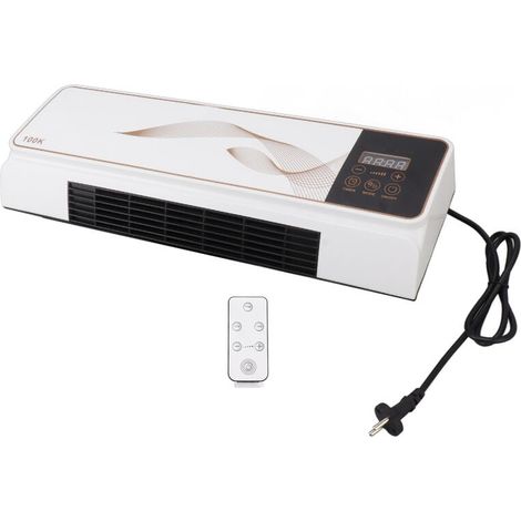 Trywise Radiateur électrique mural en ABS PP, mini machine de chauffage et de refroidissement avec commande à distance pour chambre, salle de bains, salon 220V (1/4)