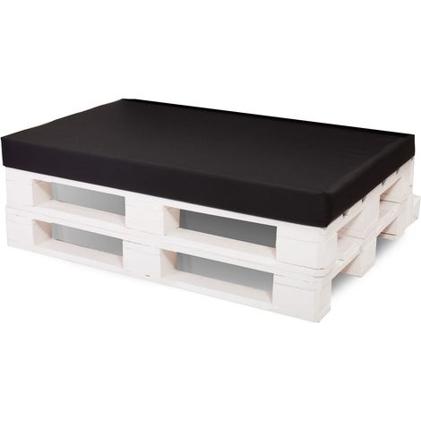 Coussin pour palette 120x50 noir, coussins de jardin, grands coussins de sol, coussins de sol pour enfants Coussin d'extérieur