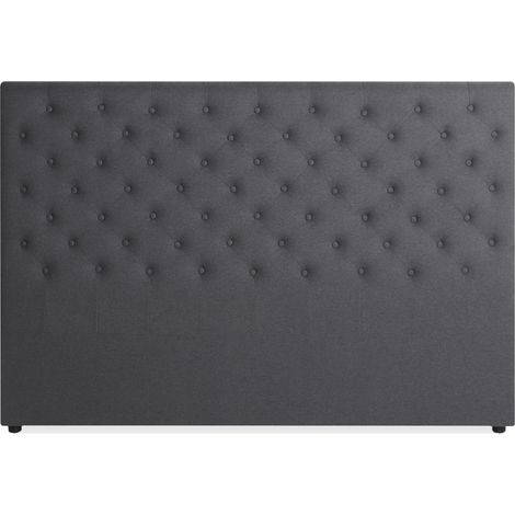 Tête de lit capitonnée Constance 180cm Tissu Gris (1/2)