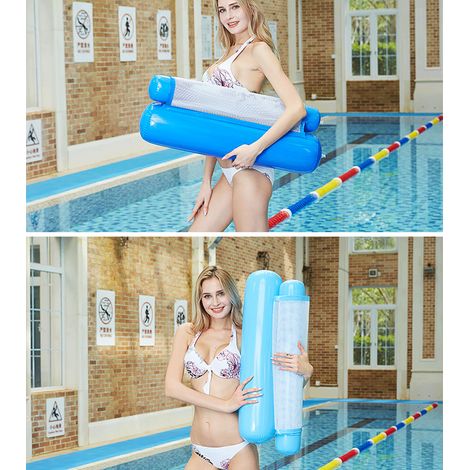Aufblasbare Wasserhängematte, tragbare Schwimmliege, Strandliege für Erwachsene (1/3)