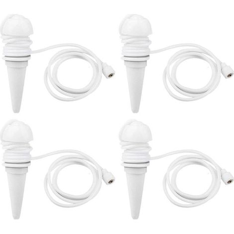 Distributeur d'eau pour plantes d'intérieur, 4 pièces, Cônes d'arrosage automatique plante avec pointe en terre cuite et tuyau (1/5)