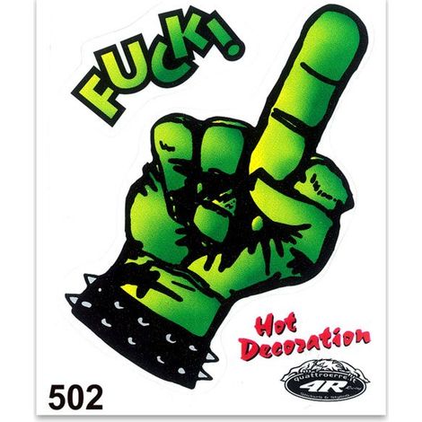 Adesivi Stickers Standard Fuck Dito Medio 10 x 12 cm (1/4)