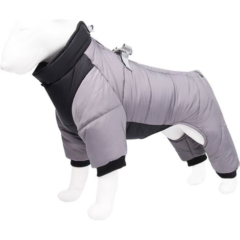 Manteau pour chien gris chaud et résistant à l'eau (1/4)