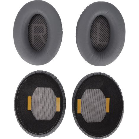 Coussinets d'oreille de rechange en similicuir et mousse isolante pour casque QC35/QC35 II, gris foncé