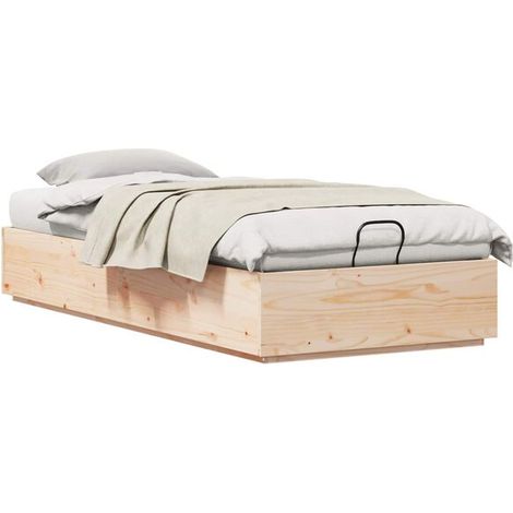 Cadre de lit ottoman en pin naturel, 75 x 190 cm (1/5)