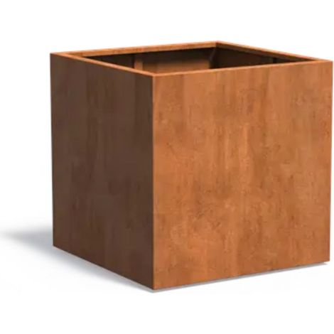 Adezz Pflanzgefäß Carrez Standard Quadrat aus Corten-Stahl Pflanzkübel Größe 100x100x100 cm (1/5)