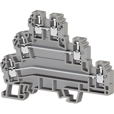 Borne de jonction trois étages à vis 2,5mm² - pas 6mm - grise - IMO (1/2)