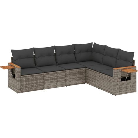 Maison Exclusive - Set de muebles de jardín 6 pzas y cojines ratá (1/5)