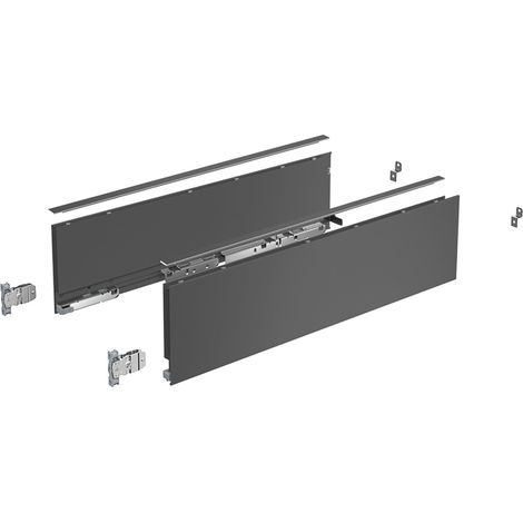 Hettich Zarge AvanTech YOU Set, Höhe 139 mm, NL 400 mm, anthrazit, links und rechts