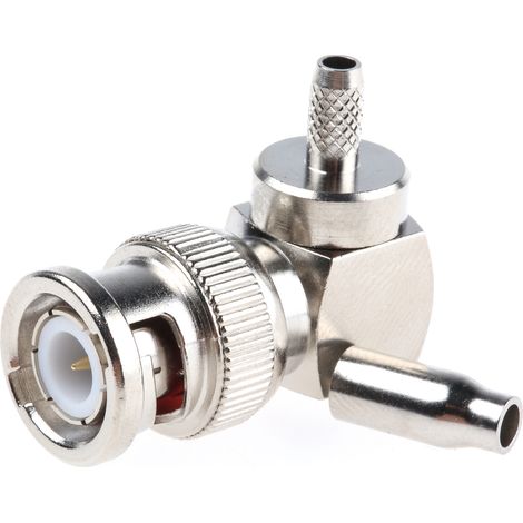 Connecteur coaxial RS PRO Mâle à angle droit, raccordement A sertir 50O Montage sur câble ( Prix pour 1 )
