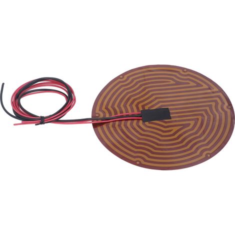 PI-Heizfolie Ø 220 mm, schnelles Aufheizen (150 W, 12 V DC), starke Haftung, 100-kΩ-Thermistor, für 3D-Drucker, langlebiges Polyimid, optimale Sicherheit (1/5)