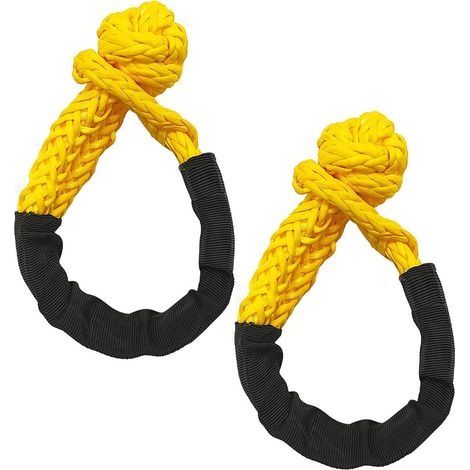 Lot de 2 manilles souples et solides - Résistance à la rupture 17T - Corde de récupération pour le sauvetage de remorque (52 cm) (1/4)