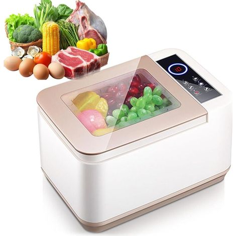 Machine de Détoxification des Légumes, Machine À Laver Automatique des Fruits Et Légumes de 10L avec Écran D'affichage LCD, Pipe de Vidange Intégrée, Puits de Lumière Visible, pour Aliments Crus (1/4)