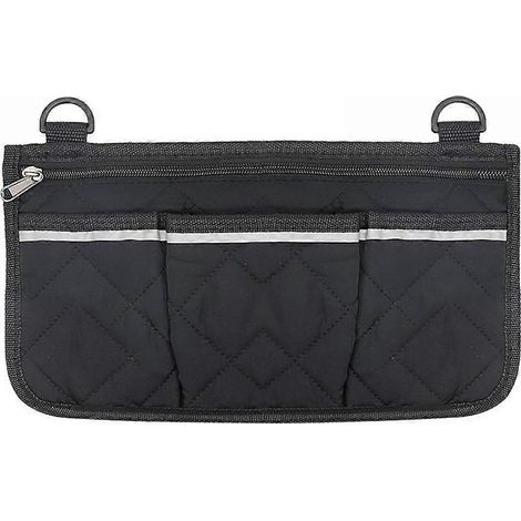 Organiseur de sac pour fauteuil roulant avec poches, sac de rangement latéral pour fauteuil roulant, sac latéral universel et étanche pour accoudoir de fauteuil roulant électrique ou scooter de mobili (1/5)